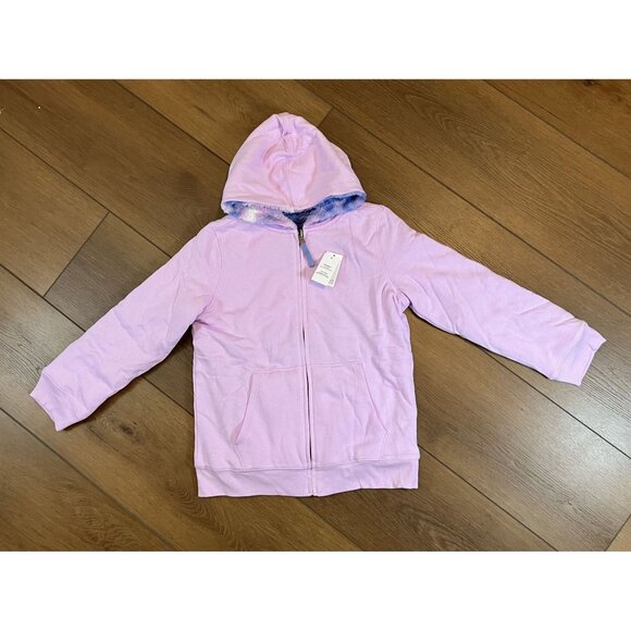Lands' End NWT Kids Purple/Blue Reversible Sherpa Hoodie Size L (H) (10H - 12H) - Picture 1 of 6